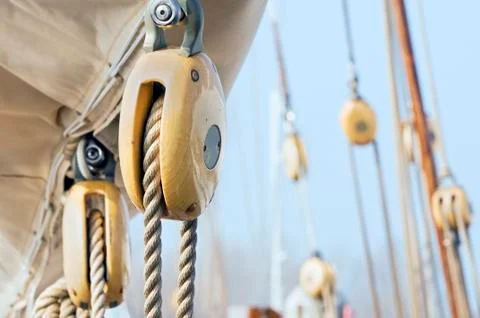 Boat pulleys Stock Photos
