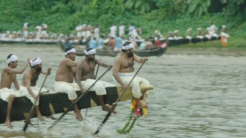 Boat Race Kerala India Stock Footage 91370446