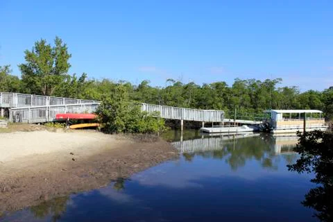 Boat ramp and river Stock Photos