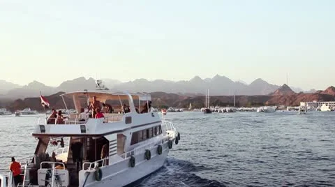 Boat in the Red Sea Stock Footage 8997443