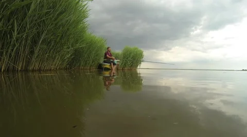 In the boat in the reeds Stock Footage 43015651
