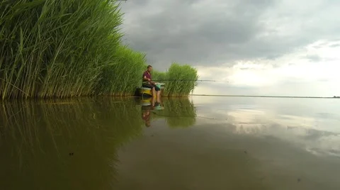 In the boat in the reeds Stock Footage 43015792