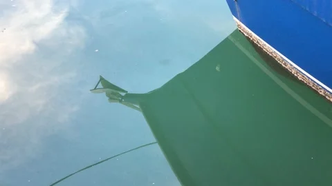 The boat reflected in the sea Stock Footage 146046274