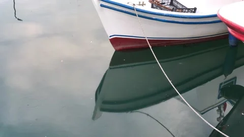 The boat reflected in the sea Stock Footage 146046610