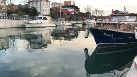 The boat reflected in the sea Stock Footage 146047022