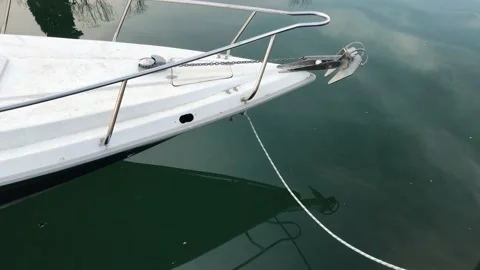 The boat reflected in the sea Stock Footage 146047177