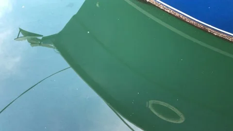 The boat reflected in the sea Stock Footage 146047179