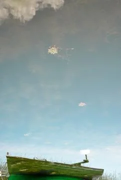 Boat reflection Stock Photos