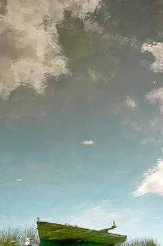 Boat reflection Stock Photos