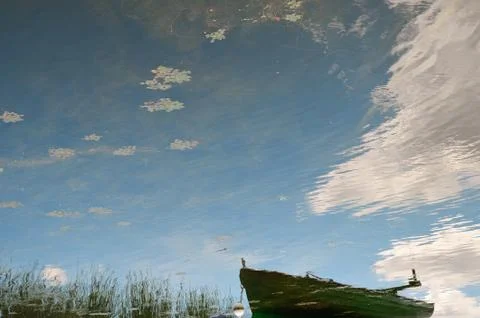 Boat reflection Stock Photos