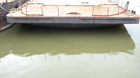 The boat reflection on the water 스톡 동영상 132128029