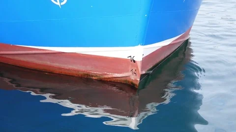 Boat reflection in water slow motion Stock Footage 82758562