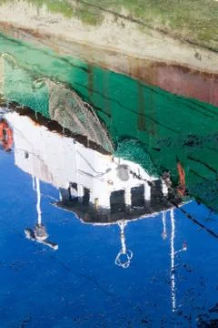 Boat reflections Stock Photos