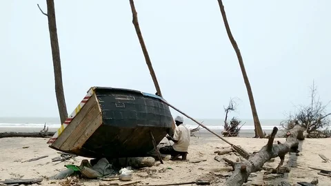 Boat Repairing Stock Footage 108457449