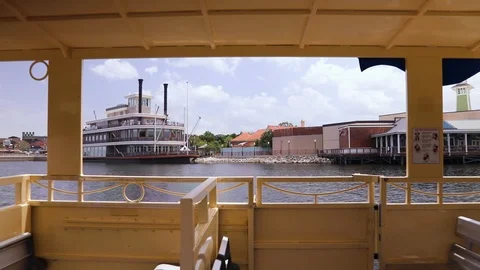 Boat restaurant Paddlefish view from another boat Stock Footage 86668618