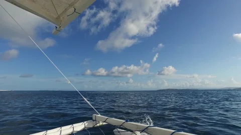 BOAT RIDE WITH BLUE OCEAN Stock Footage 130511659