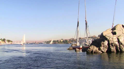 Boat ride on the Nile, Egypt Stock Footage 26227249