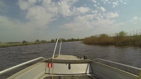 Boat ride on river Stock Footage 40907508
