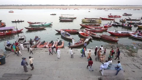 Boat ride on the River Ganges Stock Footage 103651895