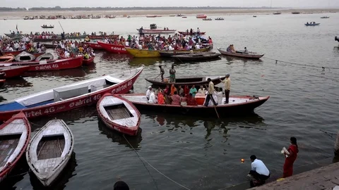 Boat ride on the River Ganges Stock Footage 103652143