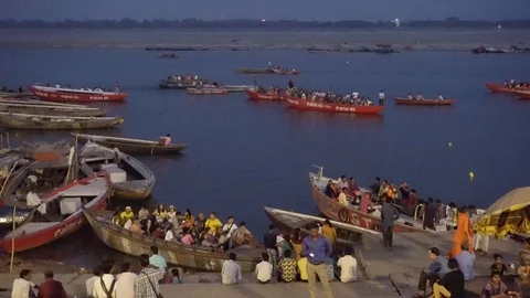 Boat ride on the River Ganges Stock Footage 103652743