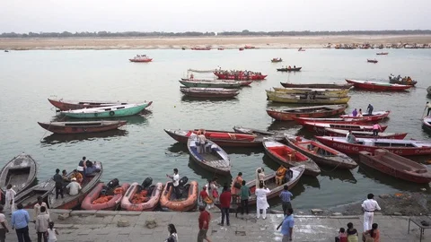 Boat ride on the River Ganges Stock Footage 115938208