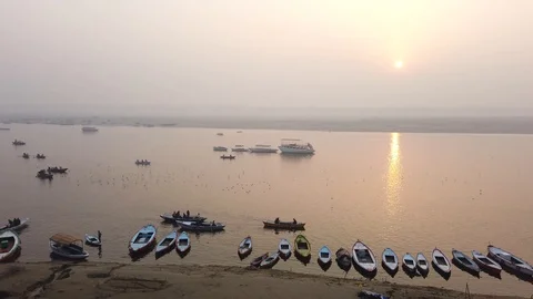 Boat ride on the River Ganges Stock Footage 116547509