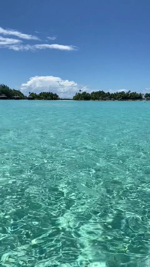 Boat ride on Tahaa lagoon Stock Footage 344477663