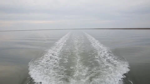 Boat riptide through Alaskan ocean Stock Footage 51026406