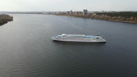 Boat on the river 1 Stock Footage 142600940