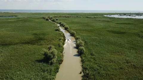 Boat on the river 2 Stock Footage 105704016