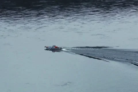 Boat on the river Stock Footage 10682337