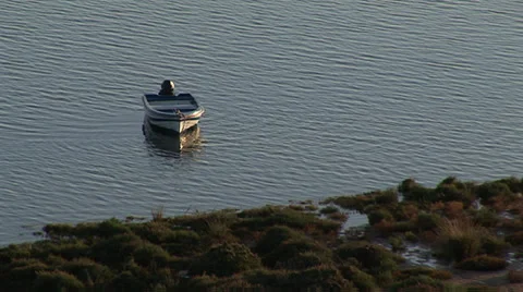 Boat on the river Stock Footage 32393608