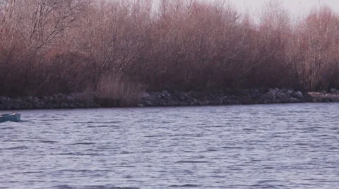 Boat on the river Stock Footage 35698139