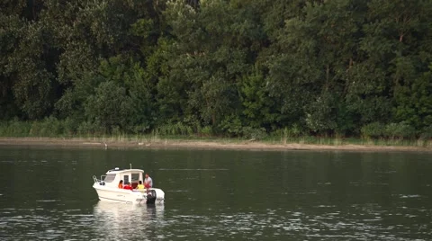 Boat on the river Stock Footage 51888812