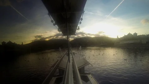 Boat On The River 動画素材 73417579