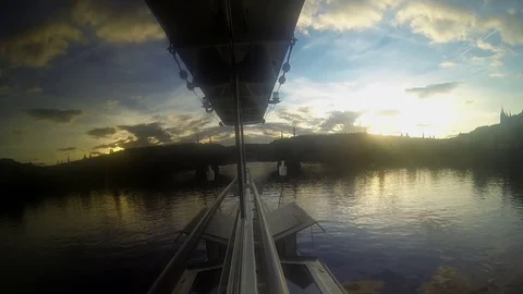 Boat On The River 動画素材 73417826