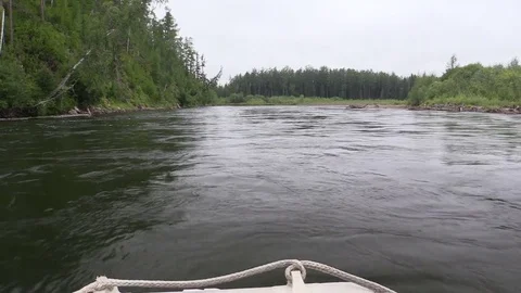 Boat on the river Video stock 80077703