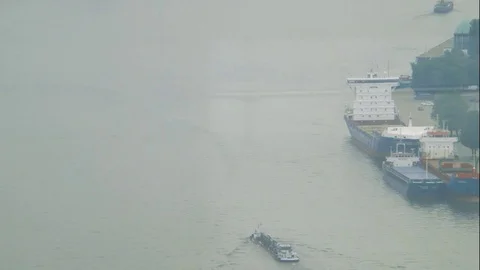 Boat In River Stock Footage 81957599