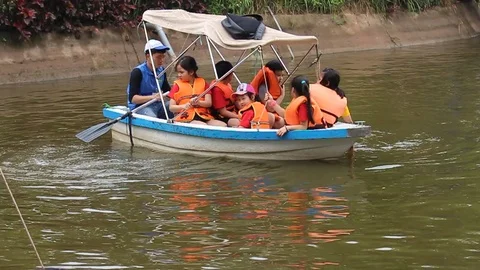 Boat on the river Stock Footage 91276872