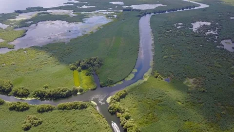 Boat on river Stock Footage 106812933