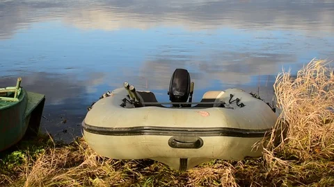 Boat by the river Stock Footage 118906762