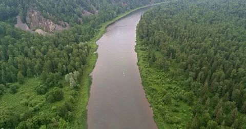 Boat in the river Stock Footage 130061972