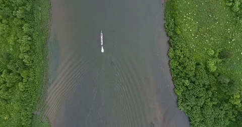Boat in the river Stock Footage 130062328