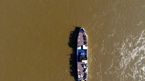 Boat on the river Stock Footage 134420508