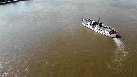 Boat on the river Stock Footage 134420514