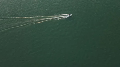 Boat On a River Stock Footage 139902405