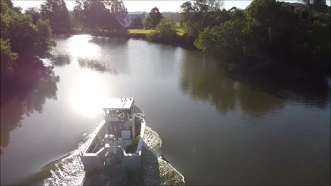 Boat on River Stock Footage 150713420