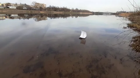 Boat on the river Stock Footage 155475262