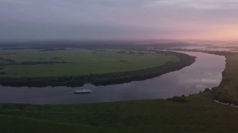 Boat on the river Stock Footage 166592976